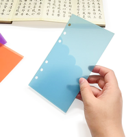 Pochette pour classeur A6 avec bord en forme d'éventail, porte-enveloppes transparents pour argent liquide, en matériau PP