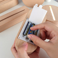 Base d'affichage LED sans fil en bois, alimentée par batterie, pour centres de table de mariage, vases à fleurs, chichas