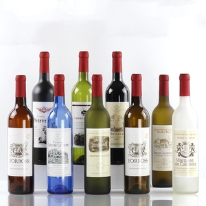 Etiquetas Personalizadas para Botellas de Vidrio Cilíndricas Esmeriladas de 500ml y 750ml, Color <span class=keywords><strong>Azul</strong></span>, Marrón y Verde, con Tapón de Corcho para Brandy y <span class=keywords><strong>Tequila</strong></span> - Product Image 1
