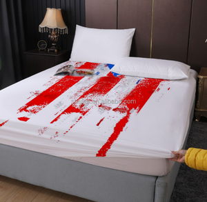Ensemble de literie personnalisé avec motif du drapeau de Porto Rico, <span class=keywords><strong>1</strong></span> drap-housse, <span class=keywords><strong>1</strong></span> drap plat, 2 taies d'oreiller - Product Image 1