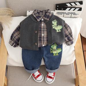 Handsome <strong>1</strong>-3-<strong>Year</strong>-<strong>Old</strong> <strong>Boy's</strong> Casual Print Dinosaur Suit Autumn and Spring <strong>Baby</strong> <strong>Clothes</strong> Short Sleeve Sweater <strong>Set</strong> of Three - Product Image 6