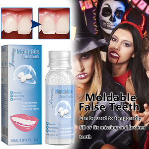 Adhesivo de resina plástica para dentadura, reparación de huecos de dientes, dientes falsos, gránulos de <span class=keywords><strong>pegamento</strong></span> sólido temporal, maquillaje moldeable para el cuidado de los dientes GG - Product Image 6