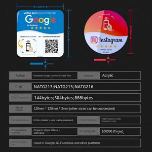 Carte intelligente NFC Google transfrontalière spéciale, autocollant de table en acrylique pour carte intelligente, induction sensible au toucher - Product Image 3