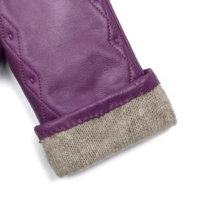 Robe <span class=keywords><strong>rose</strong></span> sexy d'hiver pour femmes GL44, gants en <span class=keywords><strong>cuir</strong></span> de mouton véritable de bonne qualité - Product Image 6