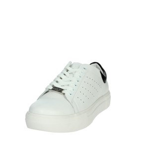 Sneakers con plateau basso CLM329100 scarpe da passeggio bianche/nere con soletta in vera pelle ammortizzante morbido in altezza crescente - Product Image 6