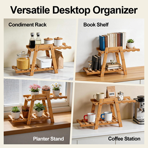 <b>Table</b> Flower <b>Plant</b> Stand Bamboo Desk Storage Rack Mini <b>Table</b> Flower <b>Plant</b> Stand - Product Image 5
