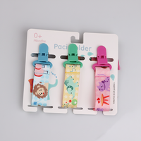 Lot de 3 attaches-sucettes en polyester sans BPA, design épuré, pour bébés de 1-2 et 2-4 ans