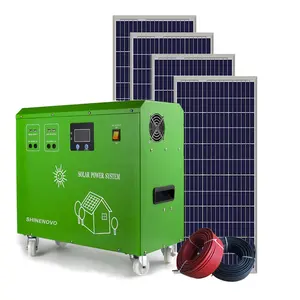 Pembangkit Tenaga Surya, Sistem Surya 700W 1000 W 1200W Energi Off Grid Power DC Ke AC 1000 Watt Hibrida 110V 220V Rumah Solar Generator untuk Rumah