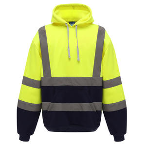 Veste à capuche réfléchissante pour hommes, avec poches, sweat-shirt de sécurité avec fermeture éclair, de couleur <span class=keywords><strong>Orange</strong></span> et noire - Product Image 1