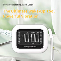 Bett-Vibrationsalarm mit 4 Alarmzeiten, 3-Zoll-Bildschirm, Countdown, Weißes Rauschen und optionalem Radio