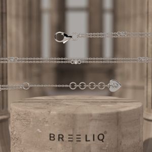 Bracelet en or blanc massif 14 carats à double rangée de diamants pour femmes, bijoux délicats à deux chaînes. - Product Image 3