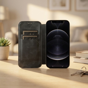 เคสป้องกันฝาปิดระบบแม่เหล็กทำจากหนัง PU + TPU พร้อมช่องเสียบการ์ดดีไซน์เนอร์สำหรับเคส iPhone และที่ใส่บัตร - Product Image 1
