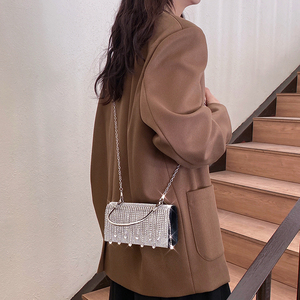 Fashion Shoulder <b>Small</b> square Tassels Bag Fashion CrossBody Full Diamond Gift Ladies Hand Bags Pearl <b>Handbag</b> for Women - Product Image 4