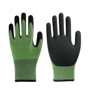 Guanti industriali in nylon HPPE A2 guanti da lavoro antinfortunistici in nitrile sabbiato resistenti al taglio Guantes de nitrilo resistentes al corte