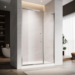 1118*2000mm bên trong gấp cửa tắm màn hình 6mm Kính cường lực khung nhôm cửa tắm thẳng - Product Image 1