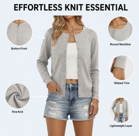 Cardigan décontracté unisexe léger à col irrégulier, manches longues, tissé à la main, anti-plis, imprimé floral, pour l'automne
