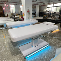 Lit de beauté hydraulique électrique certifié CE, base en acier inoxydable, portable, pour spa, soins du visage, massage
