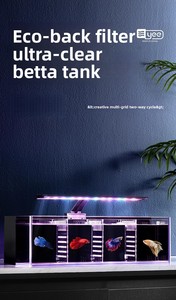 Pecera <span class=keywords><strong>YEE</strong></span> Ultra-Blanca <span class=keywords><strong>para</strong></span> Bettas, con Múltiples Compartimentos, Filtro Trasero Silencioso, Pequeña, Ecológica, con <span class=keywords><strong>Bomba</strong></span> - Product Image 2
