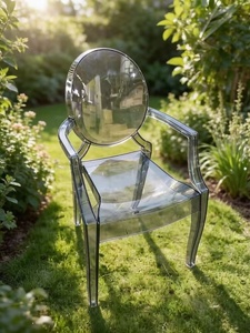 High Quality Clear Acrylic Modern Farmhouse Dining Wedding Party Hotel Banquet Event <b>Chairs</b> with <b>Pads</b> - Product Image 1