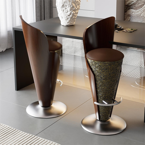 Retro Light Luxury Bar Chair with Metal Frame Customizable High <strong>Stool</strong> for Home &amp; Restaurant Use bar <strong>Stool</strong> <strong>Dining</strong> Chair - Product Image 2