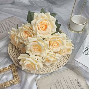 Bouquet de roses à <span class=keywords><strong>neuf</strong></span> têtes fait à la main de luxe en plastique amélioré avec diamant artificiel avec durabilité réaliste à la recherche de la fête des mères - Product Image 2