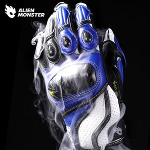 Gants de moto Alien Monster Flying Birds en fibre de carbone en cuir véritable Équipement de moto pour hommes GT Riding CE2 - Product Image 3