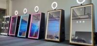 Cabina de Fotos Interactiva Inteligente Estilo Retro con Espejo Mágico, Carcasa para Fotomatón con Luz LED, Cámara e Impresora