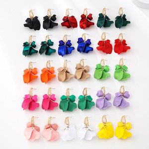 Orecchini a Petalo Colorati all'Ingrosso, Stile Retrò Francese, per Vacanze, Matrimoni, <span class=keywords><strong>Spiaggia</strong></span>, Orecchini a Perno e Pendenti a Fiore per Donne - Product Image 1