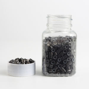 Micro-perles en silicone pour extensions de cheveux, 5.0mm, micro-perles noires, outils d'extension capillaire, vente en gros - Product Image 6