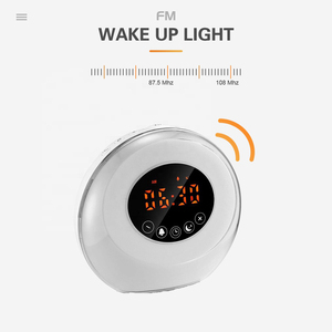 Horloge de Table Portable réveil lumière lever du soleil réveil haut-parleur <span class=keywords><strong>Radio</strong></span> FM aide au sommeil pour chambre Rechargeable horloge de bureau <span class=keywords><strong>lampe</strong></span> - Product Image 5