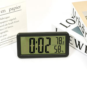 ABS Black Large Display Relógio digital Temperatura Umidade Despertador Home Higrômetro Termômetro Relógio Medidor Com Display LCD - Product Image 2