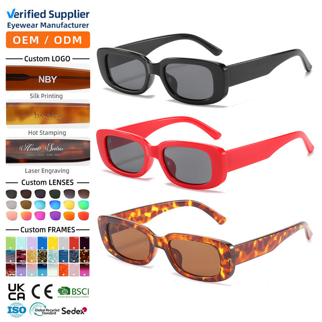 XY9071 Trendy Popular Style Rectangle Shades Sun Glasses Lightweight Frame Candy Color UV400 Sunglassesfor Men and Women
