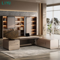 Bureau de direction contemporain haut de gamme Liyu, pour bureau à domicile ou usage commercial, en bois durable avec quincaillerie de haute qualité