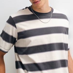 Nueva camiseta de verano para hombre, estilo casual, con estampado de rayas, personalizada, 100% algodón, talla grande. - Product Image 2