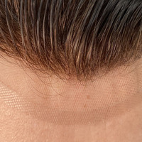 Rambut Bono Hollivue 6*8 inci, Wig Rambut Asli Pria dengan Lace Front Prancis Swiss, Kepadatan Sedang Ringan, Toupee Alami untuk Pria