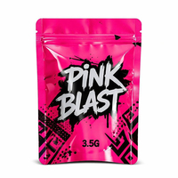 Sachets Mylar Personnalisés à Fond Plat, Découpés sur Mesure, Anti-Odeur, Refermables, Surface Brillante, pour 3,5g et 7g, Design Exotique