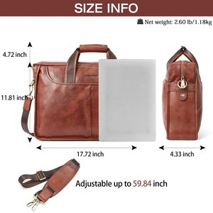 Bolso <span class=keywords><strong>de</strong></span> negocios <span class=keywords><strong>de</strong></span> cuero genuino para hombres, maletín <span class=keywords><strong>de</strong></span> trabajo <span class=keywords><strong>de</strong></span> 17 pulgadas para ordenador portátil - Product Image 3