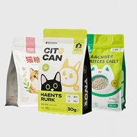 Sachet d'emballage alimentaire personnalisé ODM à quatre soudures pour animaux de compagnie, pochette en aluminium de qualité alimentaire pour aliments secs et friandises pour animaux