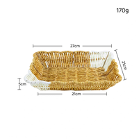 Premium Moderne Rectangulaire Tissé PP Rotin Panier De Rangement Organisateur Boîte Poubelle pour Cuisine Garde-Manger Armoire pour Fruits Snack Pain
