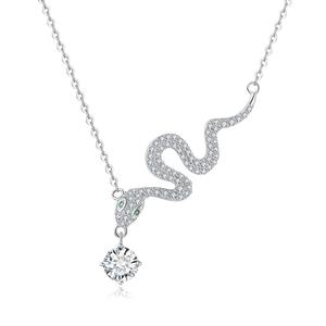 Collar con colgante <span class=keywords><strong>de</strong></span> moda <span class=keywords><strong>de</strong></span> verano <span class=keywords><strong>de</strong></span> plata pura S925 para mujer, <span class=keywords><strong>serpiente</strong></span> clásica del zodiaco, cadena <span class=keywords><strong>de</strong></span> clavícula <span class=keywords><strong>de</strong></span> nicho ligero <span class=keywords><strong>de</strong></span> lujo, circón - Product Image 4