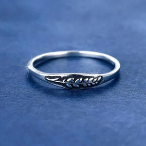 T0184 Anello Placcato Argento 925 con Motivo Vegetale, Stile Rustico, Regalo Unisex, Anelli alla Moda - Product Image 5