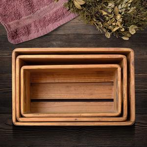 Decorative Caselle Contenitore Contenitore in <span class=keywords><strong>Legno</strong></span> <span class=keywords><strong>rustico</strong></span> Casse di nidificazione con manici di <span class=keywords><strong>legno</strong></span> scatole <span class=keywords><strong>rustico</strong></span> casale - Product Image 5