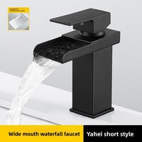 Robinet de lavabo de salle de bain monocommande moderne et minimaliste, à poser sur le plan, avec cartouche céramique, eau chaude/froide, revêtement poudré