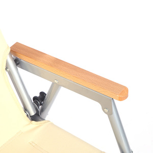 Silla Plegable Rectangular para Exteriores, 61x58x72cm, Estructura de Aluminio con Brazos de Madera, para Camping, Jardín y Ocio - Product Image 3