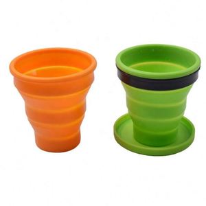 Gobelet de voyage pliable en silicone personnalisé pour le camping en plein air, la randonnée et les cadeaux promotionnels - Compact et durable - Product Image 4