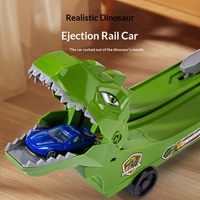 Ensemble de voitures transformables dinosaures Yuglow - Jouet de course avec piste de lancement à assembler pour garçons