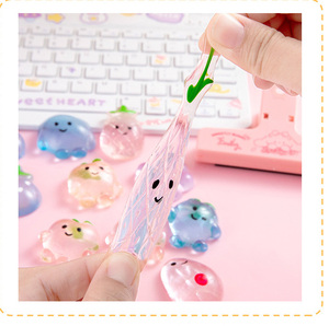 Mini Transparent Fruit-shaped Crystal Squeeze Toy Bouncy Soft Stress Relief Stretchy Latex Kid <b>Gifts</b> Decor Style <b>Randomly</b> - Product Image 4
