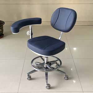 Luxe Kleine Kruk Met Armleuningen Glijdende Aluminium Basis Met Voetbediening Aanpasbare Kleurtechnicus Stoel - Product Image 6