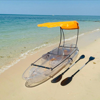 Canoë à fond de verre populaire pour 2 personnes, kayak transparent avec accessoires gratuits