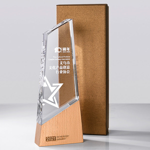 Nuovissimo trofeo bianco in legno con incisione in cristallo premio sublimazione per cerimonia incontro regali di benvenuto - Product Image 3
